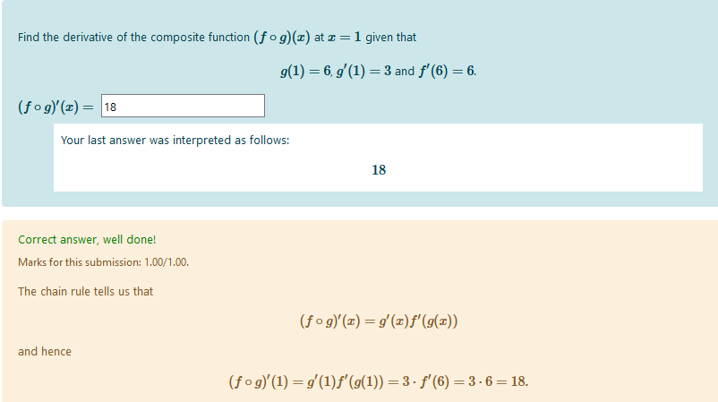 Image of a typical STACK question